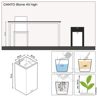 Maceta CANTO Stone high